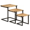 vidaXL Hnízdové konferenční stolky 3 ks masivní mangovník a železo