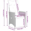 vidaXL Polohovací zahradní křesla 2 ks s poduškami šedá polyratan