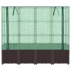 vidaXL Vyvýšený záhon se skleníkem ratanový vzhled 160 x 40 x 153 cm