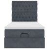 vidaXL Osmanský rám postele s matracemi tmavě šedá 100x200cm samet