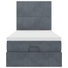 vidaXL Osmanský rám postele s matracemi tmavě šedá 100x200cm samet