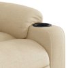 vidaXL Elektrické zvedací masážní polohovací křeslo krémové textil