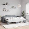 vidaXL Válenda s přistýlkou a matracemi světle šedá 80 x 200 cm textil