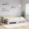 vidaXL Válenda s přistýlkou a matracemi krémová 80 x 200 cm textil