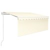 vidaXL Automatická zatahovací markýza s roletou 3 x 2,5 m krémová