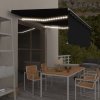 vidaXL Ručně zatahovací markýza s roletou a LED 4,5 x 3 m antracitová