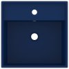 vidaXL Luxusní umyvadlo přepad čtvercové matné tmavě modré 41x41 cm