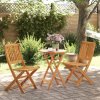vidaXL 3dílný skládací bistro set masivní akáciové dřevo