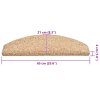 vidaXL Schodové rohože 30 ks 65 x 21 x 4 cm zlaté, půlkulaté, velké