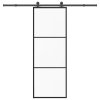 vidaXL Posuvné dveře s kováním 76x205 cm ESG sklo a hliník