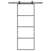 vidaXL Posuvné dveře s kováním 76x205 cm ESG sklo a hliník