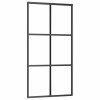 vidaXL Posuvné dveře s kováním 102x205 cm ESG sklo a hliník
