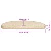 vidaXL Schodové rohože 30 ks 65 x 21 x 4 cm krémové, půlkulaté, velké