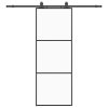 vidaXL Posuvné dveře se sadou kování černé 76x205 cm ESG Glass