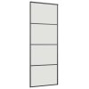 vidaXL Posuvné dveře se sadou kování černé 76x205 cm ESG Glass