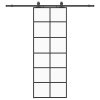 vidaXL Posuvné dveře se sadou kování černé 76x205 cm ESG Glass