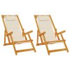 vidaXL plážová židle s polštářem 2 pcs Hnědá 61.5 x 123 x 82cm