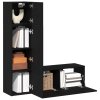 vidaXL Sestava TV skříněk Nástěnný 3 pcs Černý dub 130,5 x 30 x 140 cm