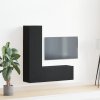 vidaXL Sestava TV skříněk Nástěnný 3 pcs Černý dub 130,5 x 30 x 140 cm