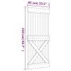 vidaXL Posuvné dveře s kováním 85 x 210 cm masivní borové dřevo