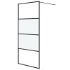 vidaXL Sprchová zástěna walk-in černá 90x195 cm napůl mléčné ESG sklo