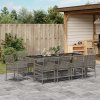 vidaXL Zahradní jídelní souprava 11 pcs Šedá Poly ratan