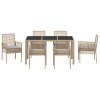 vidaXL Zahradní jídelní souprava 7 pcs Béžová polyratan