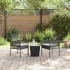 vidaXL Zahradní bistro set 3 pcs Černá Poly ratan