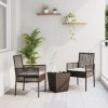 vidaXL Zahradní bistro set 3 pcs Hnědá Poly ratan