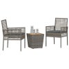vidaXL Zahradní bistro set 3 pcs Šedá polyratan