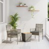 vidaXL Zahradní bistro set 3 pcs Šedá polyratan
