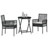 vidaXL Zahradní bistro set 3 pcs Černá polyratan