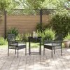 vidaXL Zahradní bistro set 3 pcs Černá polyratan