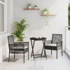 vidaXL Zahradní bistro set 3 pcs Černá polyratan