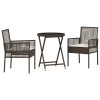 vidaXL Zahradní bistro set 3 pcs Hnědá polyratan