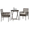 vidaXL Zahradní bistro set 3 pcs Hnědá polyratan