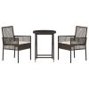 vidaXL Zahradní bistro set 3 pcs Hnědá polyratan