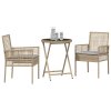 vidaXL Zahradní bistro set 3 pcs Béžová polyratan