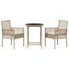 vidaXL Zahradní bistro set 3 pcs Béžová polyratan