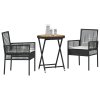 vidaXL Zahradní bistro set 3 pcs Černá polyratan