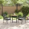 vidaXL Zahradní bistro set 3 pcs Černá polyratan