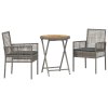 vidaXL Zahradní bistro set 3 pcs Šedá polyratan