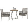 vidaXL Zahradní bistro set 3 pcs Šedá polyratan