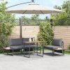 vidaXL Zahradní jídelní souprava 3 pcs Antracit Ocel