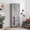 vidaXL Skříň highboard šedá sonoma 69,5 x 34 x 180 cm kompozitní dřevo