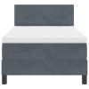 vidaXL Postel s boxspringem s matrací Tmavě šedá 90 x 190 cm samet