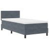 vidaXL Postel s boxspringem s matrací Tmavě šedá 90 x 200 cm samet