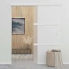 vidaXL Posuvné dveře ESG sklo a hliník 90 x 212 cm stříbrné