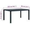 vidaXL Zahradní stůl antracitový 150x90x72 cm plastový ratanový vzhled