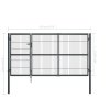 vidaXL Zahradní brána se sloupky ocel 350 x 140 cm antracitová